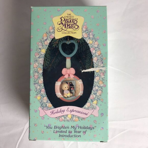 Vintage Precious Moments "You Brighten My Holidays" 586404 ornament girl Enesco - Picture 6 of 12